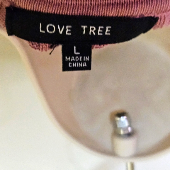 LOVE TREE Pink Mauve Ribbed, Collared Long Sleeve Dress, Size Large - Picture 16 of 16